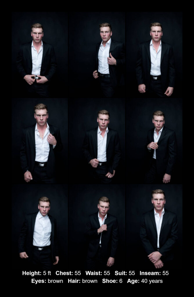 Comp Card Examples Male High-Quality Compcard Template for Male Models: Make an Impact
