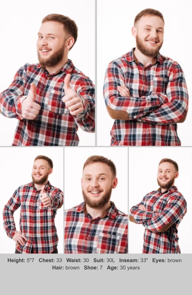 Personalized Presentation: Tailored Compcard Template Set for Men