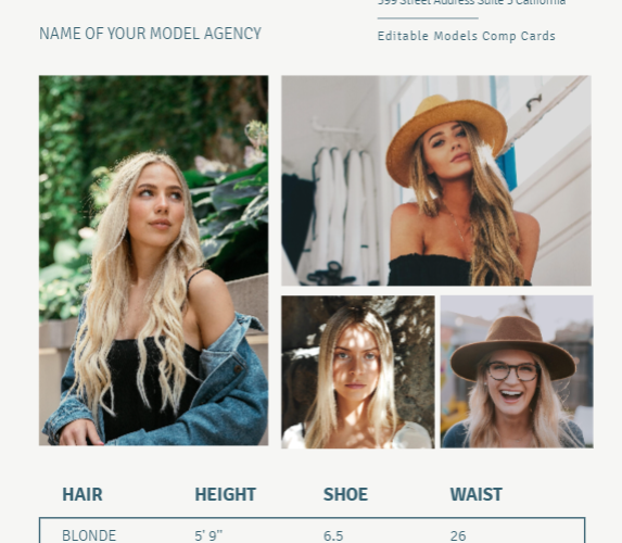 Key Elements of a Winning Female Model Comp Card